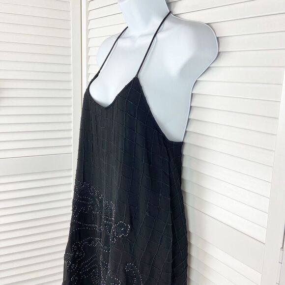 Urban Outfitters Staring at Stars Black Beaded Open Back Dress | Size Small - Picture 5 of 10